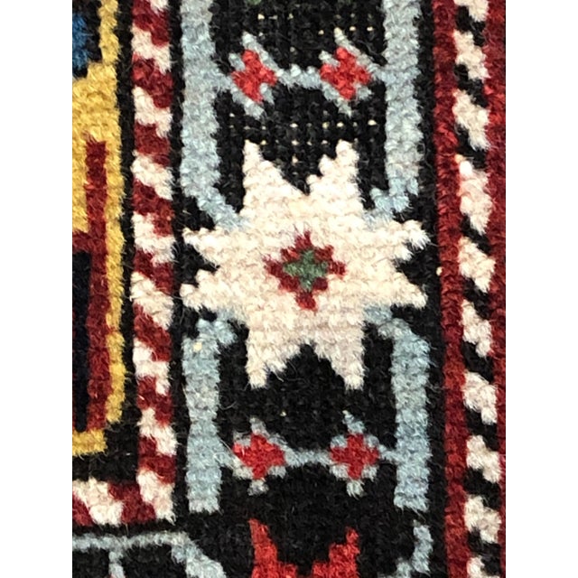 19th Century Yellow Green Red Caucasian Talish Rug For Sale - Image 12 of 16