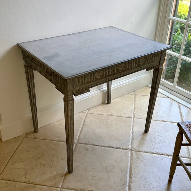 Wood Antique Gustavian Small Writing Desk For Sale - Image 7 of 9
