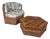 Vintage Braided Wicker Rattan Hexagonal Chair and Ottoman Set For Sale