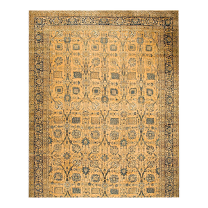 Antique Beautiful Fine Large Size Tan-Beige Ground Color Persian Kerman Rug