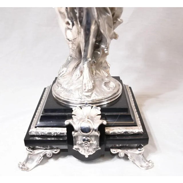 Silver Bronze Candleholders by Gregoire Figurines, Set of 2 For Sale - Image 9 of 11