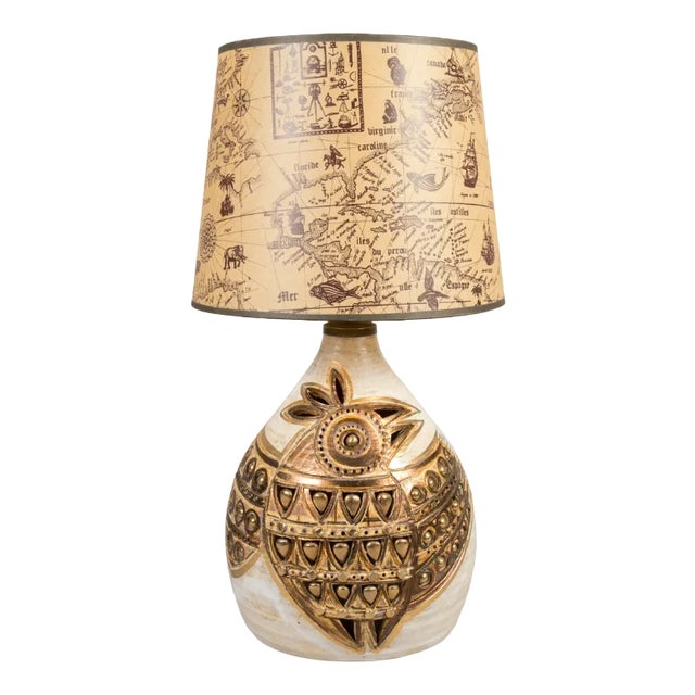 Ceramic Table Lamp by Georges Pelletier, Vallauris, 1970s For Sale