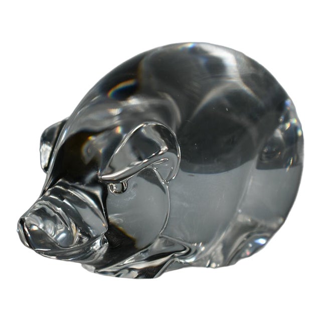 Vintage Steuben Crystal Pig Figurine For Sale