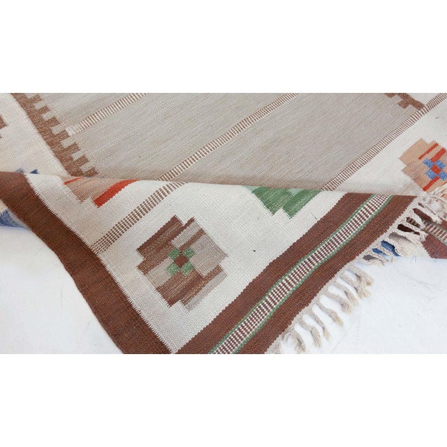 Mid 20th Century Doris Leslie Blau Mid-20th Century Swedish Flat Weave Rug For Sale - Image 5 of 8