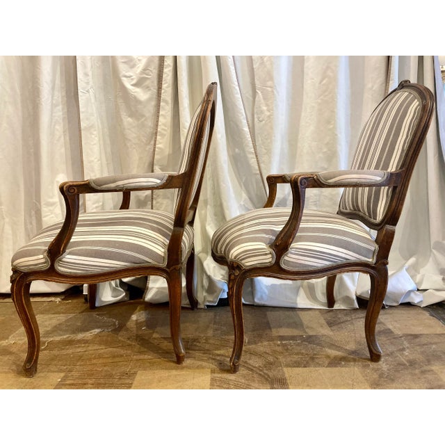 French Louis XV Style Chairs a Pair For Sale - Image 3 of 7