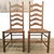 Mid-Century Modern Set of 6 French Provincial Ladderback Dining Chairs With Rush Seats, Oak, Mid-Century For Sale - Image 3 of 18
