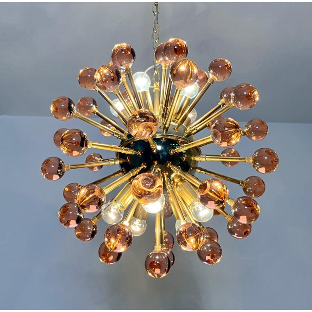 Mid-Century Modern Pink Murano Glass Sputnik Chandelier, 1990s For Sale - Image 3 of 18