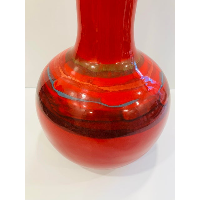 Mid 20th Century Italian Hand Painted 20 “ Vase For Sale - Image 4 of 5