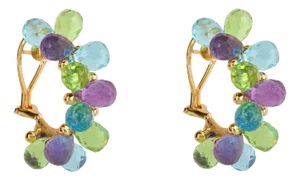 Harper Hoops, Light Green, Clip On