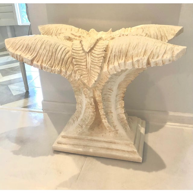 1980s Vintage Regency Sculptural Palm Leaf Pedestal Base For Sale - Image 9 of 11
