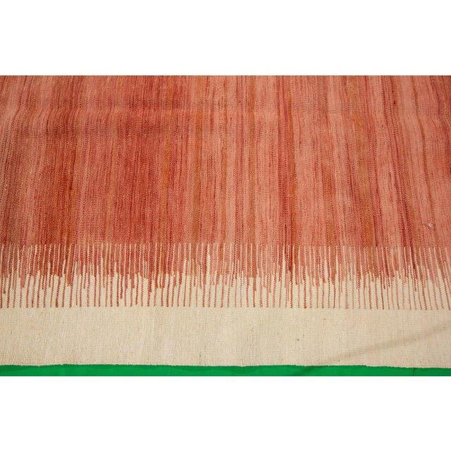 1960s Vintage Kilim Handmade Red Geometric Wool Runner For Sale - Image 11 of 11