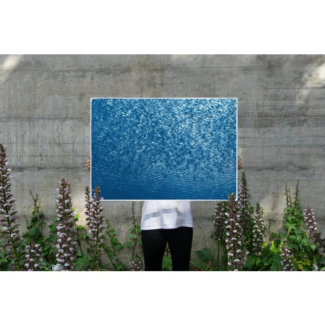 Paper Serene Cove Waters in the Mediterranean, Nautical Cyanotype Print of a Greek Cove, Limited Edition by Kind of Cyan, 2020 For Sale - Image 7 of 11