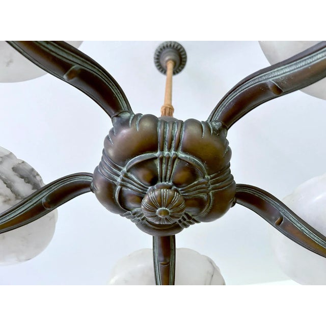 Large Art Deco Alabaster Pendant Light, 1930s For Sale - Image 17 of 18