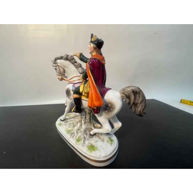Porcelain Figure Rider on Horse from Carl Theodor Porcelain Frankenthal, 1762-1797, in Flawless conditions. Designed...