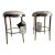 Baker Furniture Minimalist Counter Stool, Polished Nickel Base, Swivel Seat in White Suede - Pair For Sale