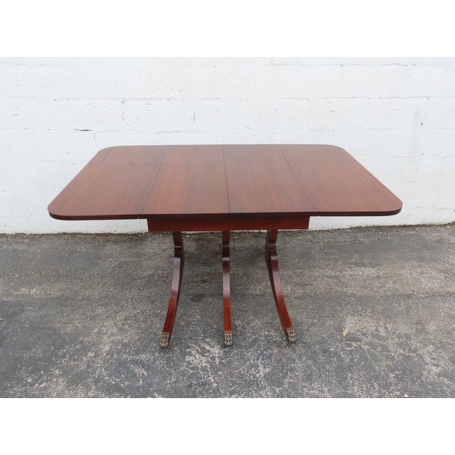 Brown Raddock 1940s Mahogany Drop Leaf Dining Table With 2 Leaves and Two Chairs 6371 For Sale - Image 8 of 18