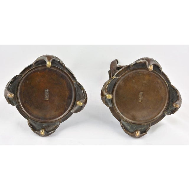 Japanese Meiji Artist, Sculptures of Nio Temple Guardians, 19th Century, Bronzes, Set of 2 For Sale - Image 5 of 9