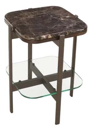Niteroi Side Table with Marble Top by Fabian Pellegrinet Conte