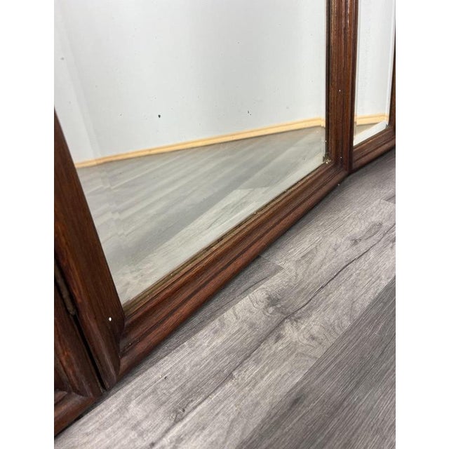 Antique French Rocaille Style Carved Oak Wall Mirror For Sale - Image 4 of 11