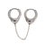 Silver Sterling Silver & Diamond Handcuff Design Earrings For Sale - Image 8 of 8