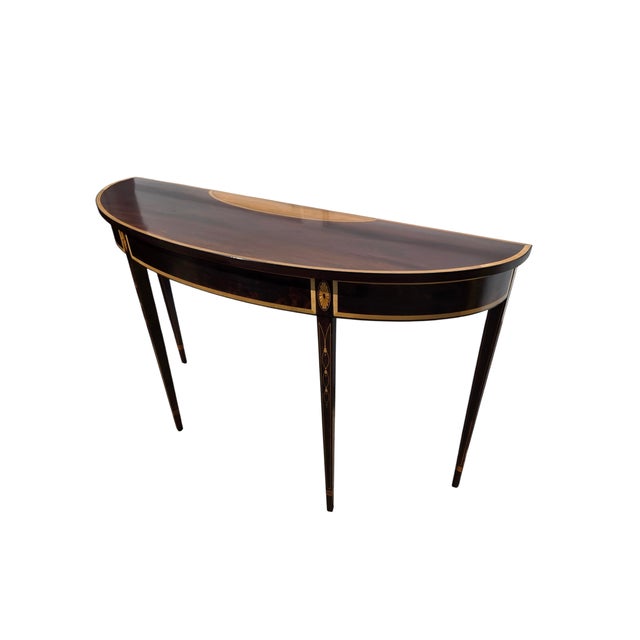 Beautiful Demilune Table in great condition. Top has a few small knicks superifical scratches and finish marks. Please see...