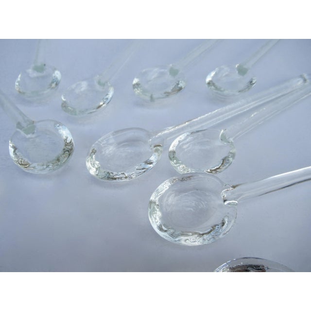 Vintage Glass Hand Blown Ice Tea/Cocktail Spoons - Set of 10 For Sale - Image 9 of 13