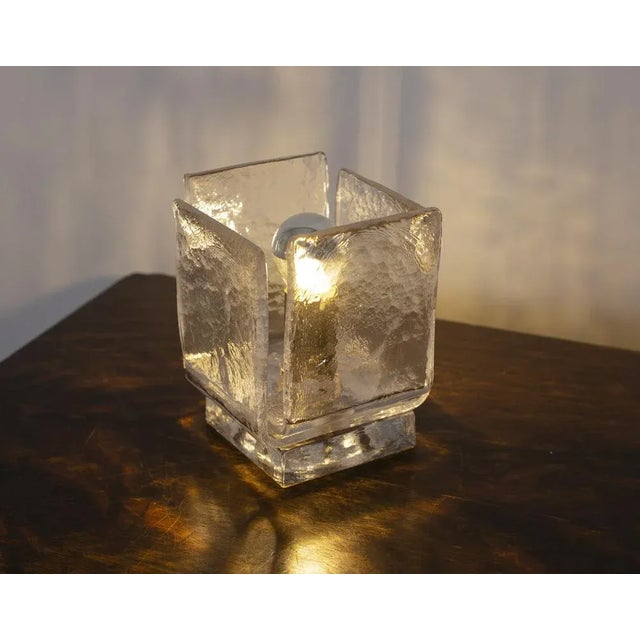 Metal Table Lamp in Clear Murano Glass For Sale - Image 7 of 15