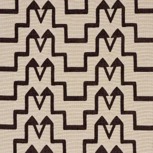 Schumacher X David Kaihoi Turkish Step Fabric in Brown