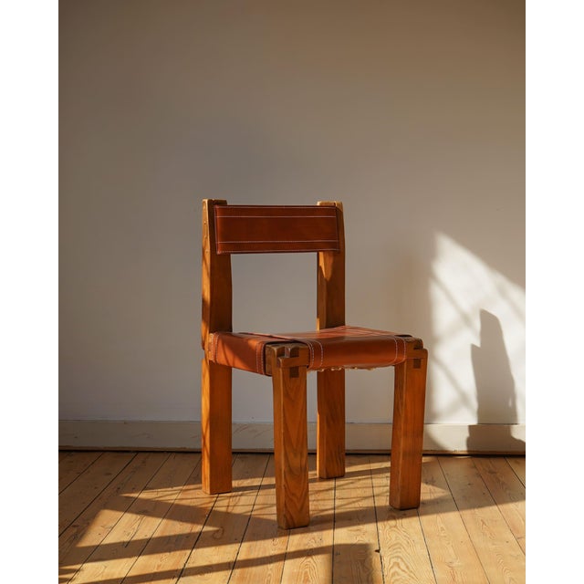 S11 Chair in Whisky Leather by Pierre Chapo, 1960s For Sale - Image 10 of 10