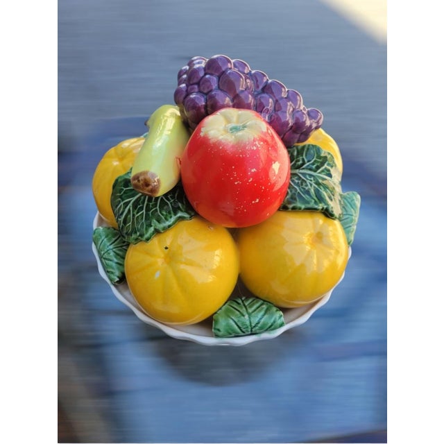 Fitz and Floyd Vintage Italian Ceramic Regency Fruit Bowl Table Decor For Sale - Image 4 of 6