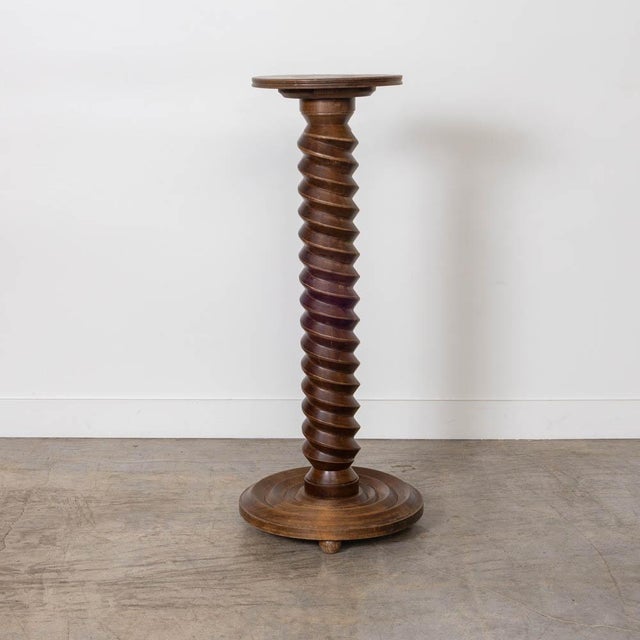 Wood 1940s French Carved Wood Pedestal Table For Sale - Image 7 of 11