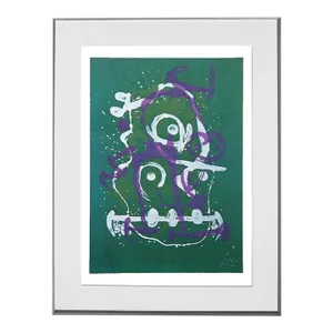 The Illiterate (Green and Violet), Joan Miro Framed Offset Lithograph