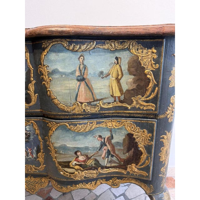 Carved, Lacquered and Painted Chest of Drawers, Sicily, 1700s For Sale - Image 12 of 18