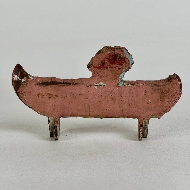 American Vintage William F. Mangels Co. Coney Island Cast Iron Indian in Canoe Shooting Target, Carnival Fairground For Sale - Image 3 of 5