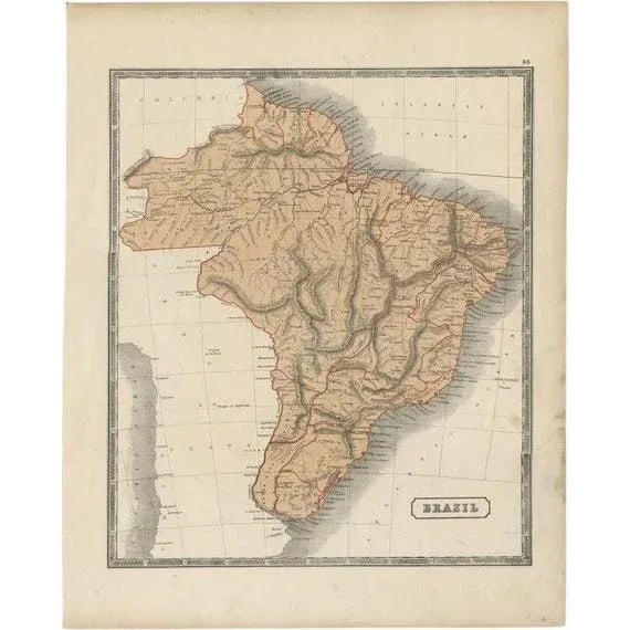 Antique Map of Brazil, 1880 For Sale - Image 6 of 6