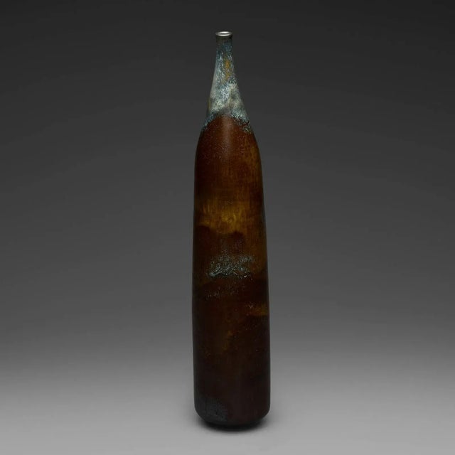 Mid-Century Modern Late 1960s Tall Bottle Form Vase, Private Collection of Gertrud & Otto Natzler - 1 Piece For Sale - Image 3 of 14