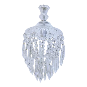 Vintage Hand Cut Glass Dish Basket Pendant
