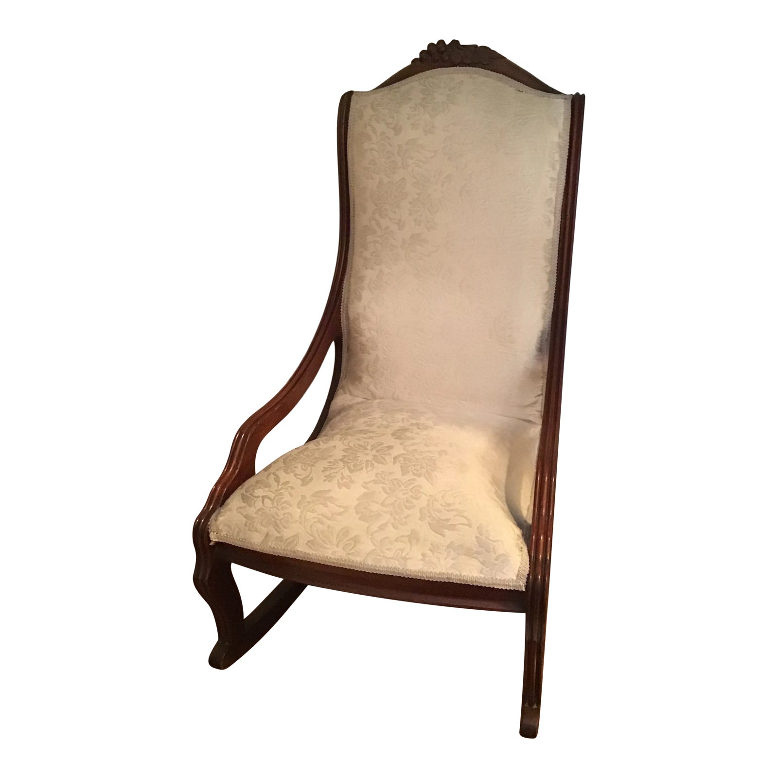 Antique Ladies Victorian Walnut Rocker | Chairish