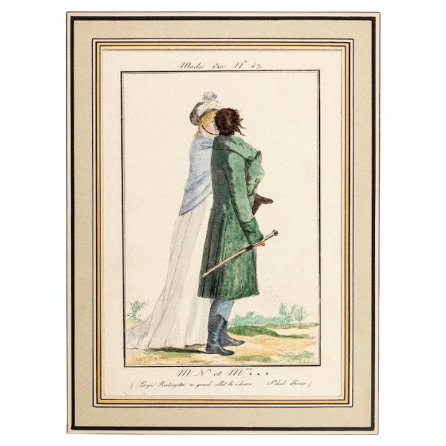 M. N. et Mme*** - From Modes et Manières du jour à Paris\. Early 19th Century For Sale
