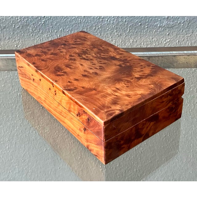 Vintage Burl Wood Lidded Box For Sale - Image 11 of 12