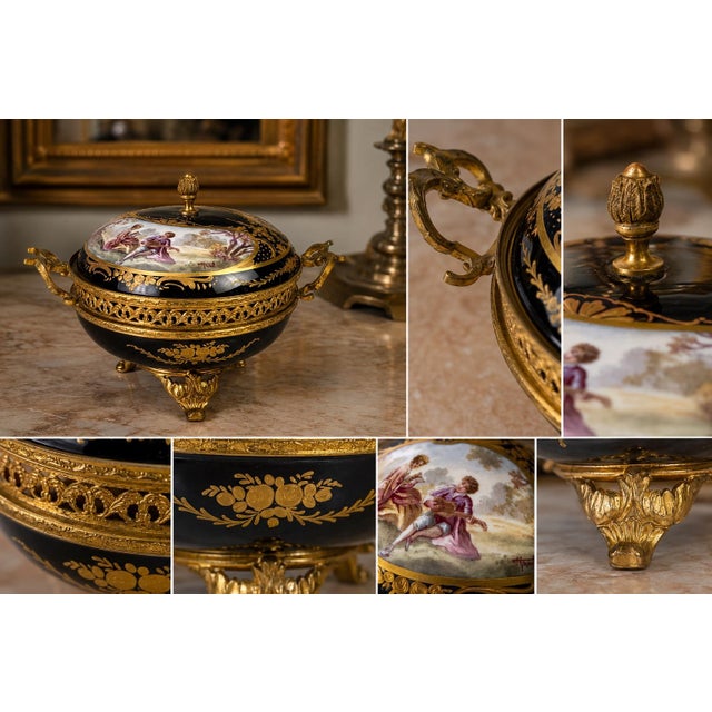 Early 20c French Sevres Louis XVI Blue Porcelain Bowl For Sale - Image 12 of 17