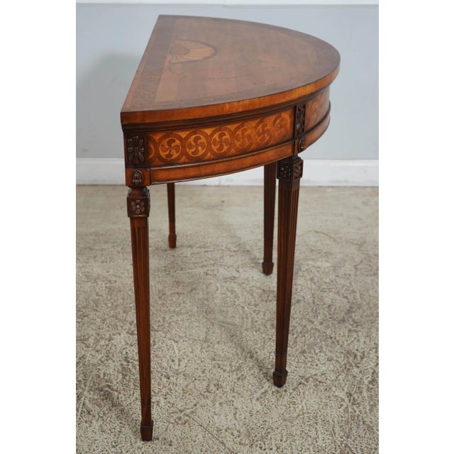English Century Adams Style Inlaid Satinwood Console Table For Sale - Image 3 of 12