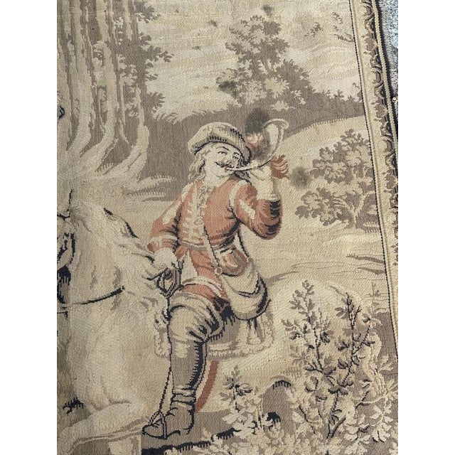 Vintage French Jacquard Tapestry Panel in the style of Aubusson, 1940s For Sale - Image 9 of 18