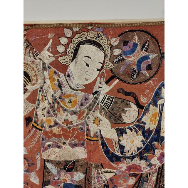 Chinese Tapestry Embroidered in Silk, 1890-1910 For Sale - Image 11 of 18