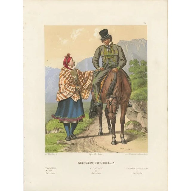 Paper Daily Wear from Norway, 1860, Lithograph For Sale - Image 7 of 14