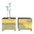 Pair of Vintage Hollywood Regency Brass-Clad Riveted Nightstands With Glass Tops For Sale