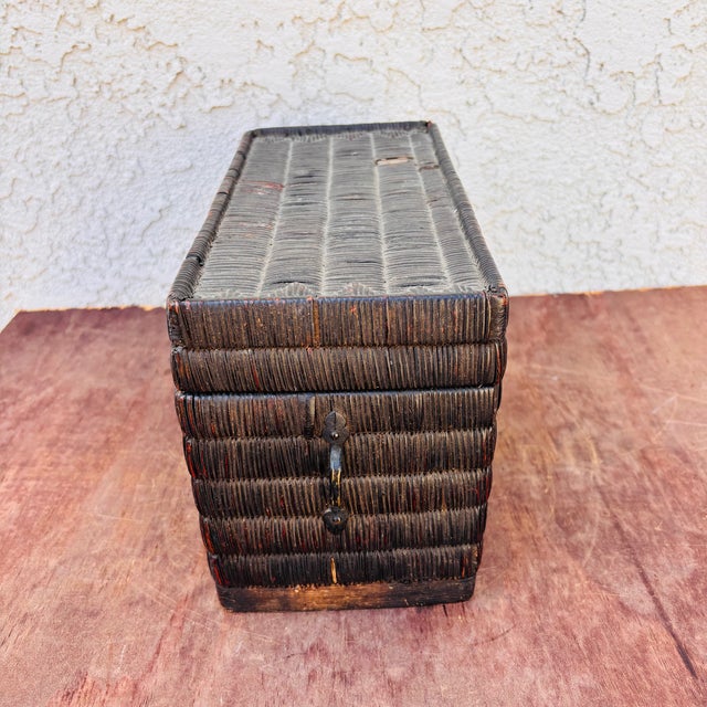 This is a wonderful rattan cane box from the early 1900s. It has brass fixtures and is sure to prove to be a wonderful...