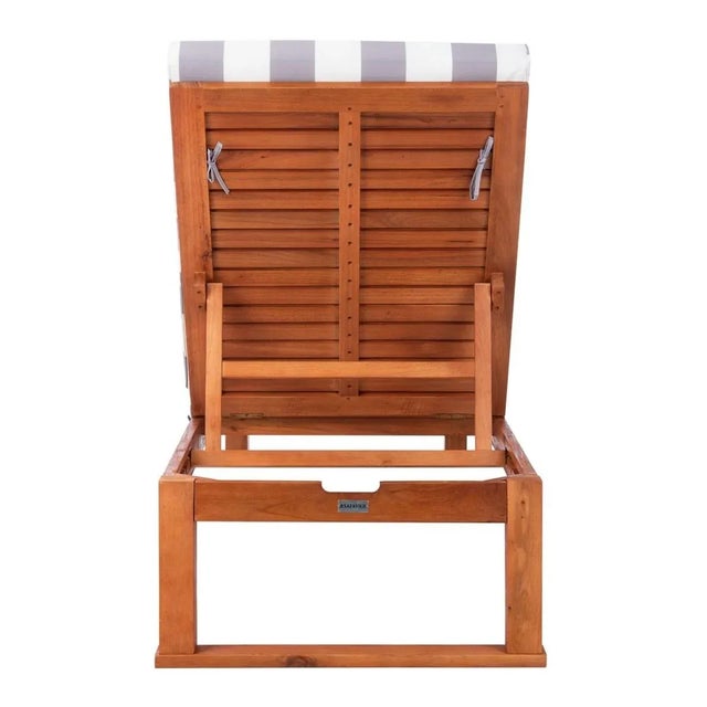 Solano Sunlounger - Natural/Gray Stripe For Sale In Philadelphia - Image 6 of 9