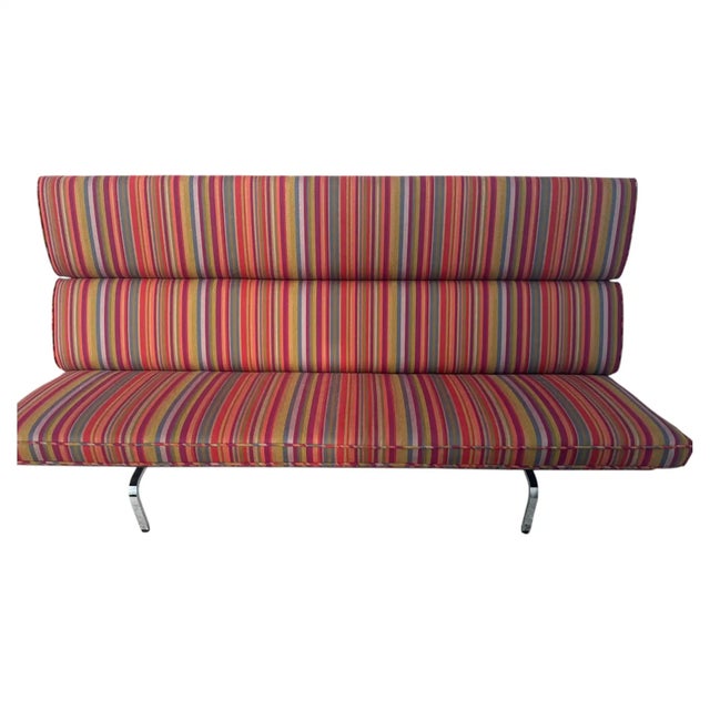 Red Mid 20th Century Charles Eames Sofa Compact For Sale - Image 8 of 8