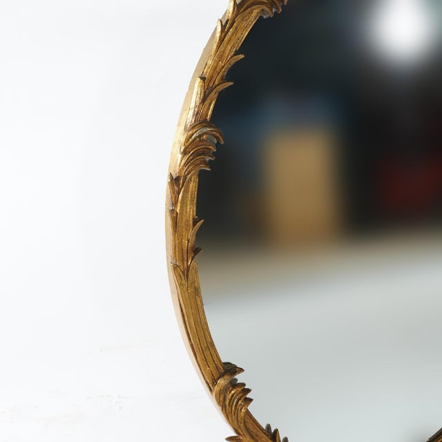 Gold Large Early 20th Century French Rococo Double Oval Scroll & Leaf Giltwood Mirror For Sale - Image 8 of 10
